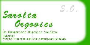 sarolta orgovics business card